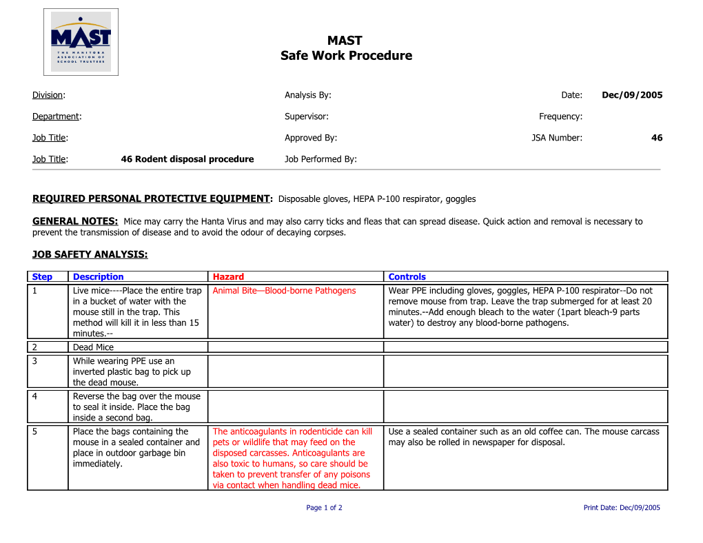 Job Safety Analysis s14