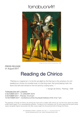Reading De Chirico