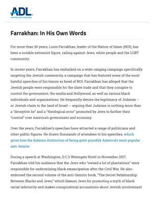 Farrakhan: in His Own Words