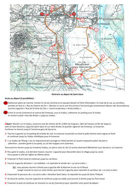 Itinéraire Au Départ De Saint-Satur Accès Au Départ (2 Possibilités) : a Stationner Place Du Marché, Monter La Rue Du Commerce En Passant Devant Le Point Information