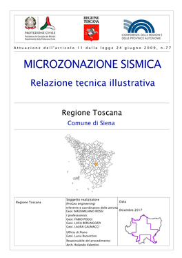 MICROZONAZIONE SISMICA Relazione Tecnica Illustrativa