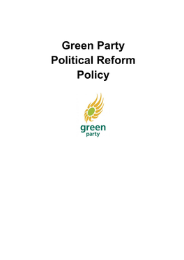 Green Party Political Reform Policy