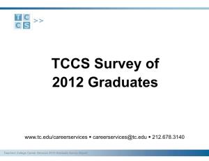 TCCS Survey of 2012 Graduates
