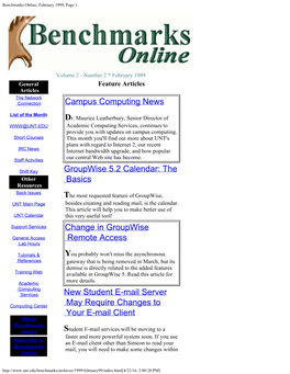Benchmarks Online, February 1999, Page 1