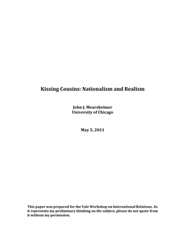 Kissing Cousins: Nationalism and Realism