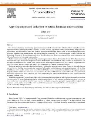 Applying Automated Deduction to Natural Language Understanding