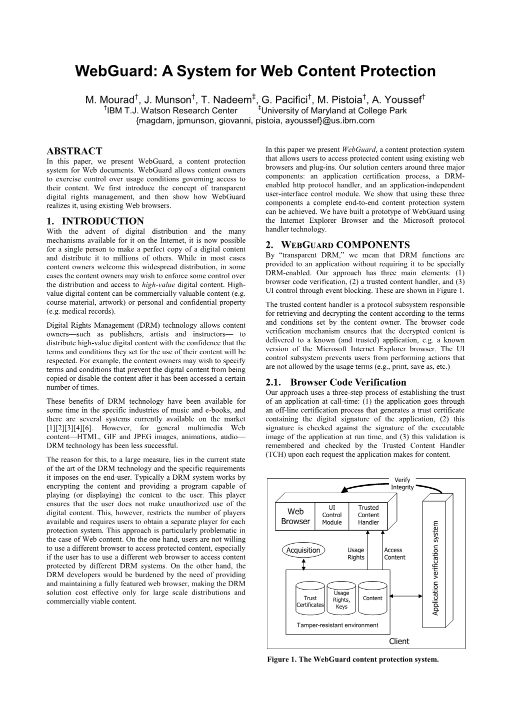 Webguard: a System for Web Content Protection