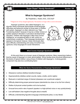 What Is Asperger Syndrome? by Thaashida L
