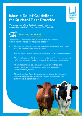 Islamic Relief Guidelines for Qurbani Best Practice