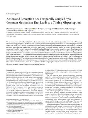 Action and Perception Are Temporally Coupled by a Common Mechanism That Leads to a Timing Misperception