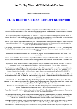 How to Play Minecraft with Friends for Free