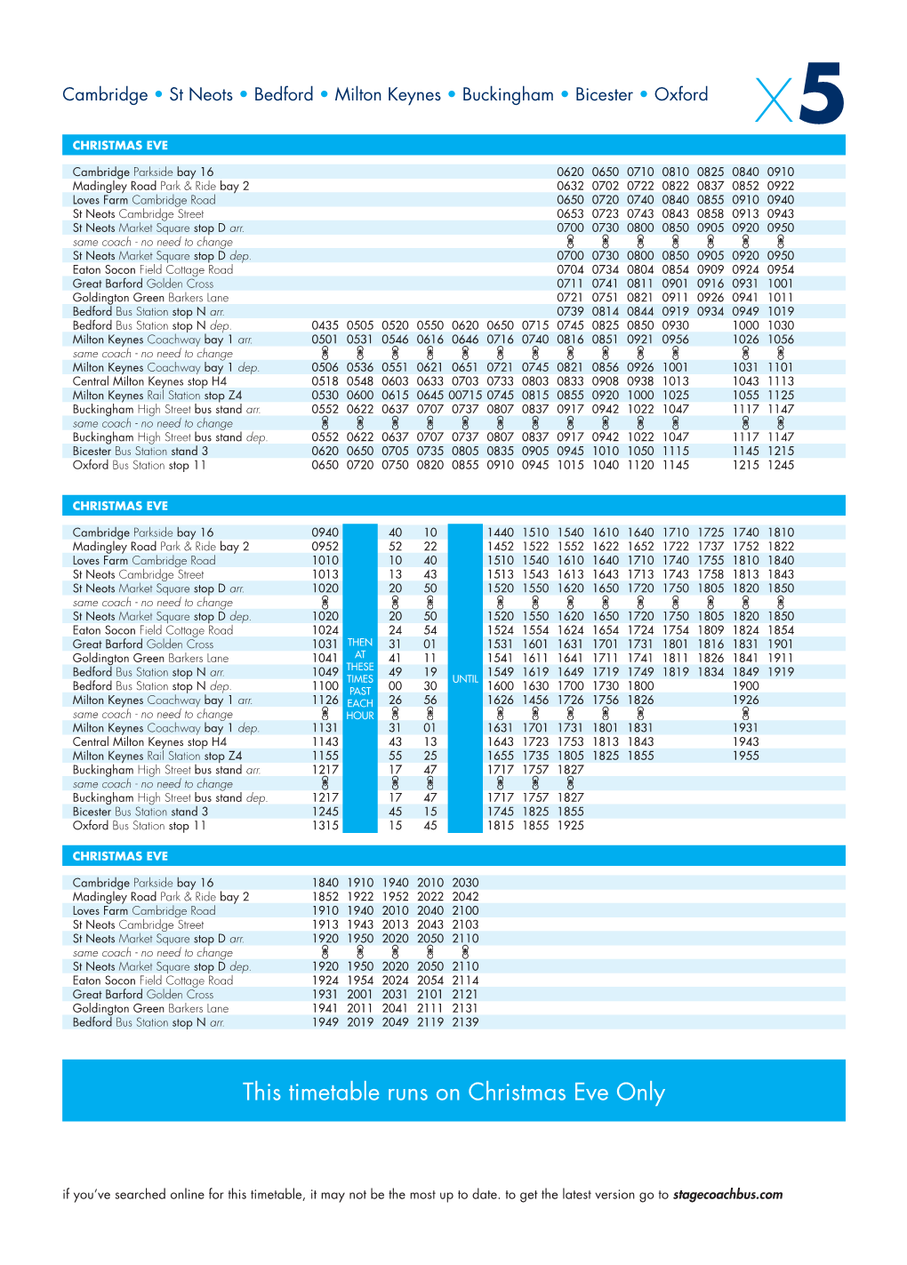 This Timetable Runs on Christmas Eve Only