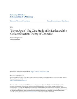 The Case Study of Sri Lanka and the Collective Action Theory of Genocide