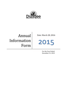 Annual Information Form 2015 5
