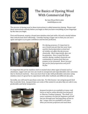 The Basics of Dyeing Wool with Commercial Dye
