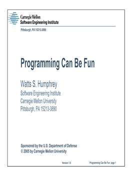 Programming Can Be Fun
