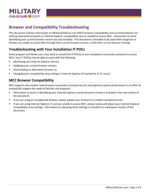 Browser and Compatibility Troubleshooting