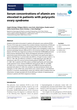 Serum Concentrations of Afamin Are Elevated in Patients with Polycystic Ovary Syndrome
