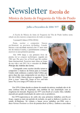 Newsletter Escola De Música Da Junta De Freguesia Da Vila De Prado