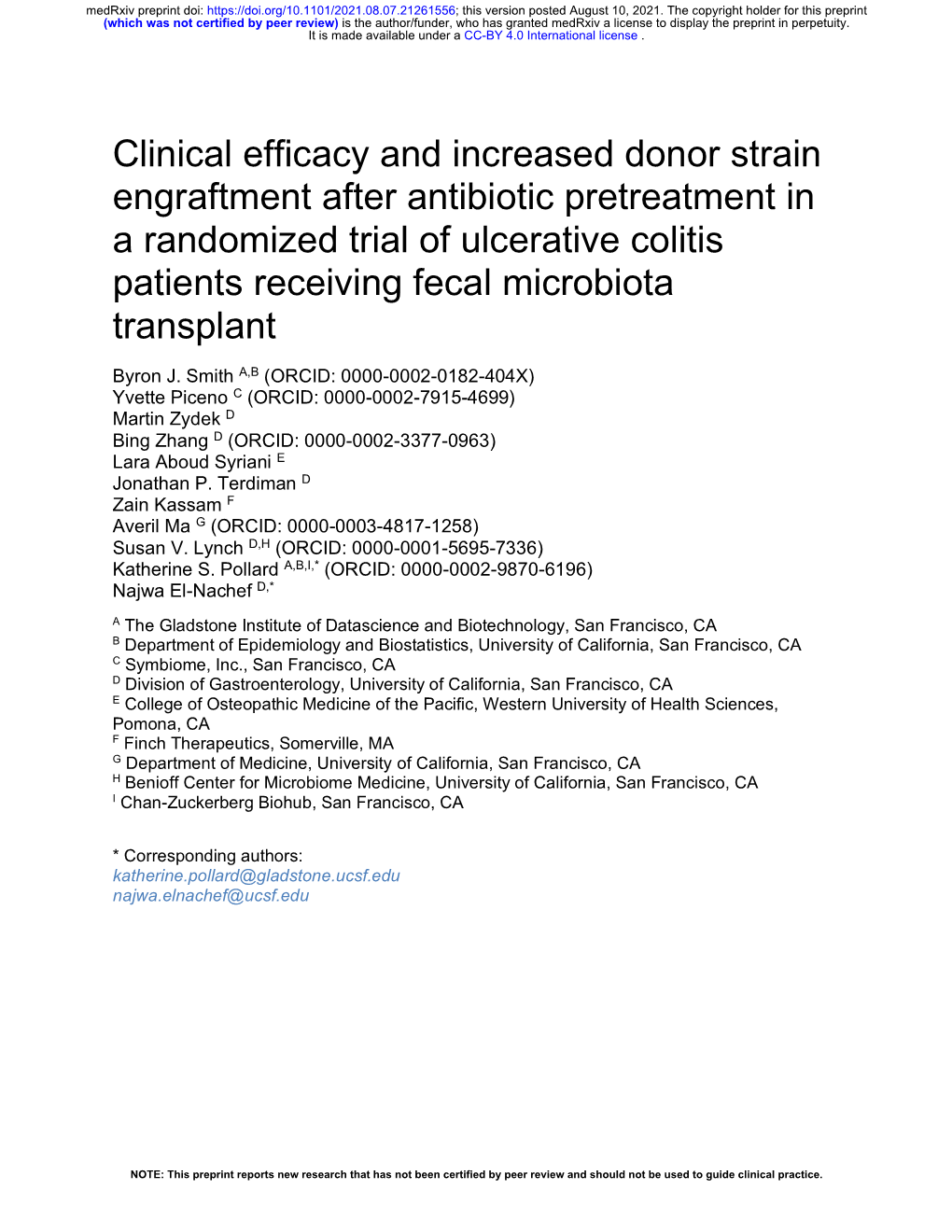 Clinical Efficacy and Increased Donor Strain Engraftment After Antibiotic