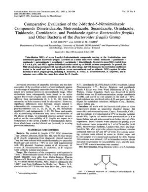 Compounds Dimetridazole, Metronidazole, Secnidazole