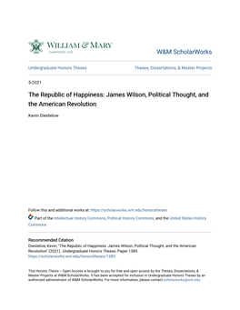 James Wilson, Political Thought, and the American Revolution