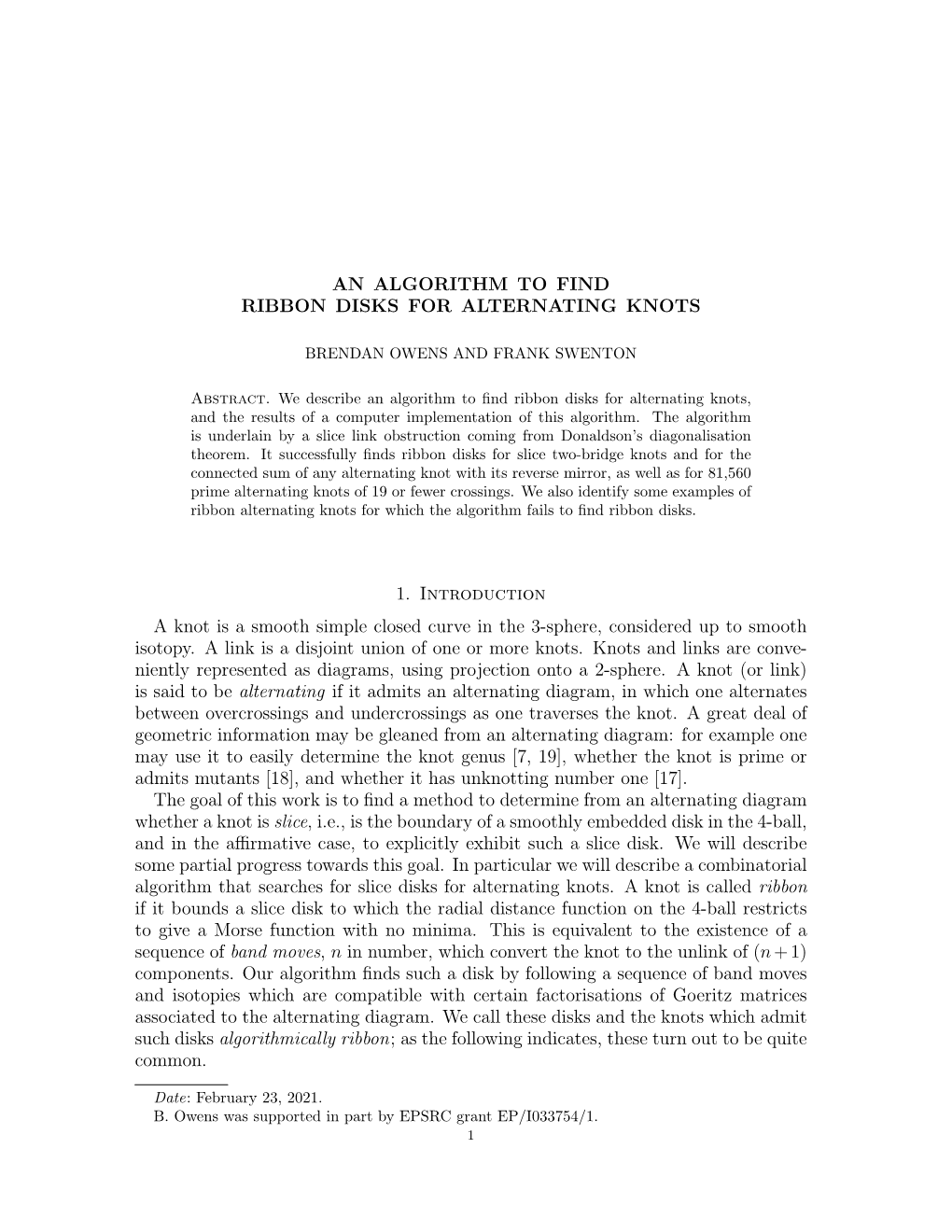 An Algorithm to Find Ribbon Disks for Alternating Knots