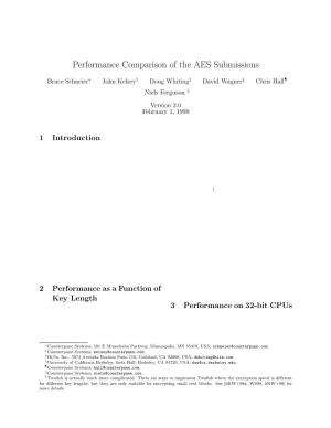 Performance Comparison of the AES Submissions