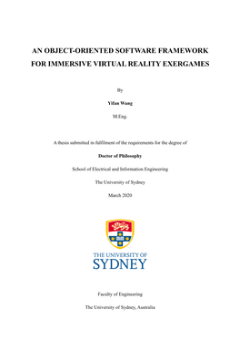 An Object-Oriented Software Framework for Immersive Virtual Reality Exergames