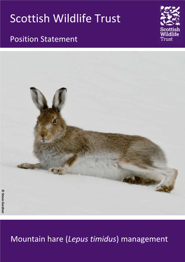 Mountain Hare (Lepus Timidus) Management