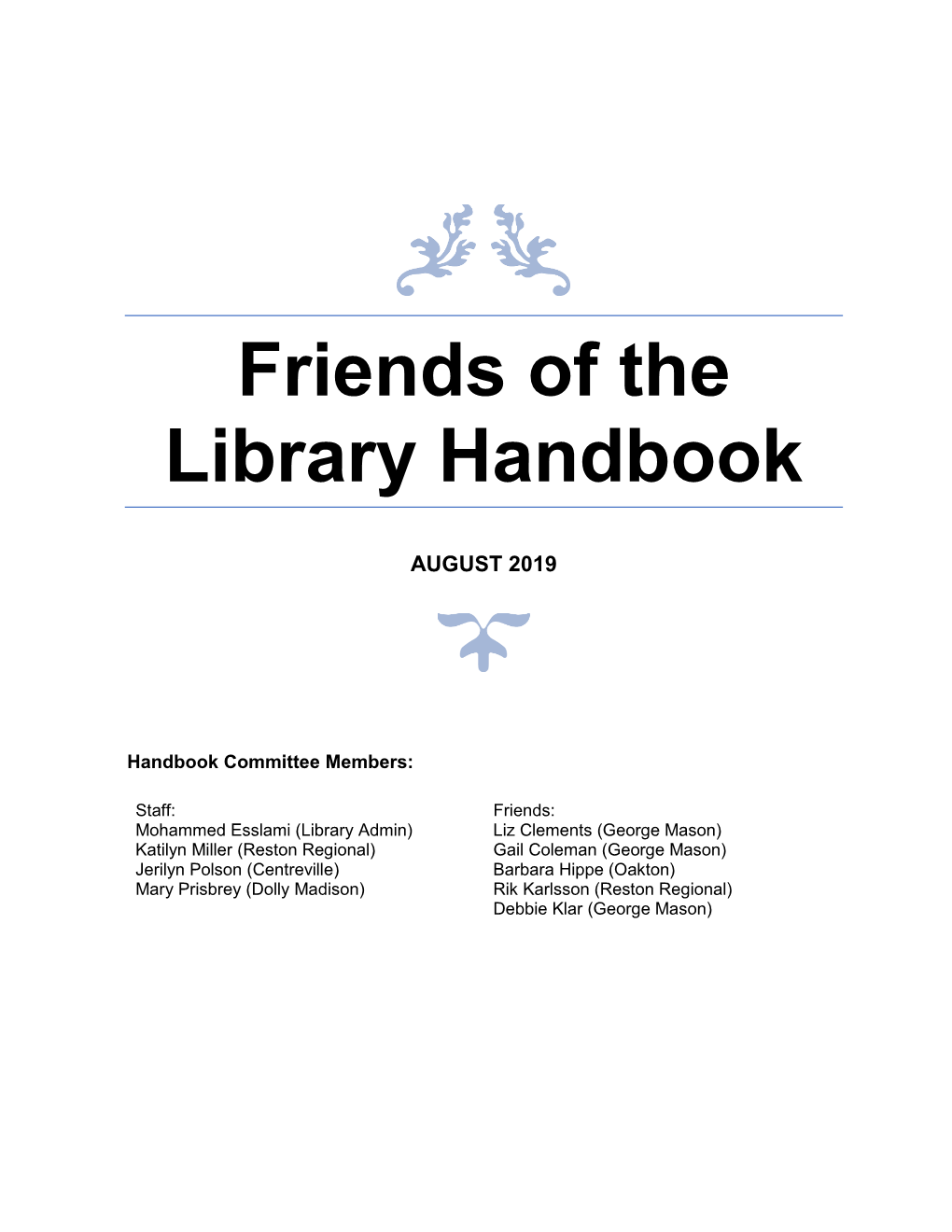 Friends of the Library Handbook