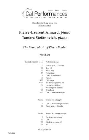 Pierre-Laurent Aimard, Piano Tamara Stefanovich, Piano