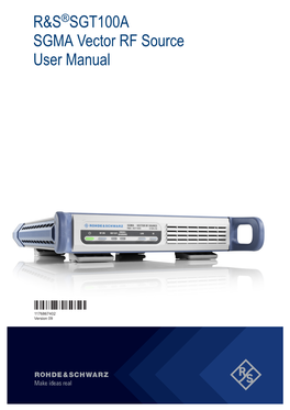 R&S SGT100A User Manual