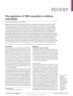 The Spectrum of CNS Vasculitis in Children and Adults Marinka Twilt and Susanne M