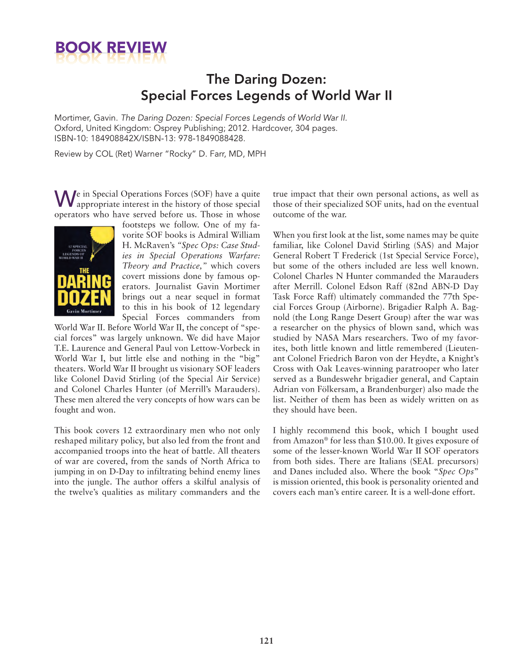 The Daring Dozen: Special Forces Legends of World War II Mortimer, Gavin