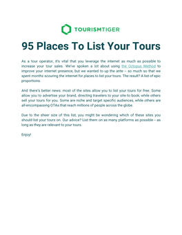 95 Places to List Your Tours