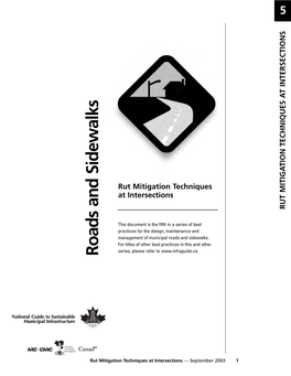 Rut Mitigation Techniques at Intersections RUT MITIGATION TECHNIQUES at INTERSECTIONS TECHNIQUES at RUT MITIGATION