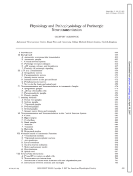 Physiology and Pathophysiology of Purinergic Neurotransmission