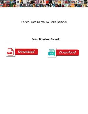 Letter from Santa to Child Sample
