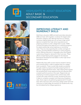 Highlights in Adult Education Adult Basic & Secondary Education