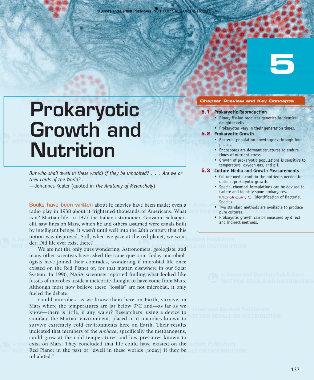 Prokaryotic Growth and Nutrition