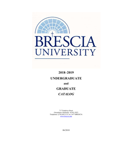 2018–2019 Undergraduate Graduate Catalog