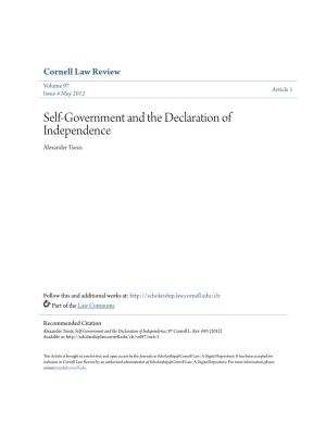Self-Government and the Declaration of Independence Alexander Tsesis