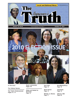 Volume 18, No.26 October 27, 2010 in This Issue the Political Section