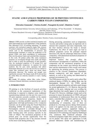 Static and Fatigue Properties of 3D Printed Continuous Carbon Fiber Nylon Composites