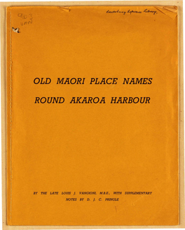 Old Maori Place Names Round Akaroa Harbour