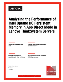 Analyzing the Performance of Intel Optane DC Persistent Memory in App Direct Mode in Lenovo Thinksystem Servers