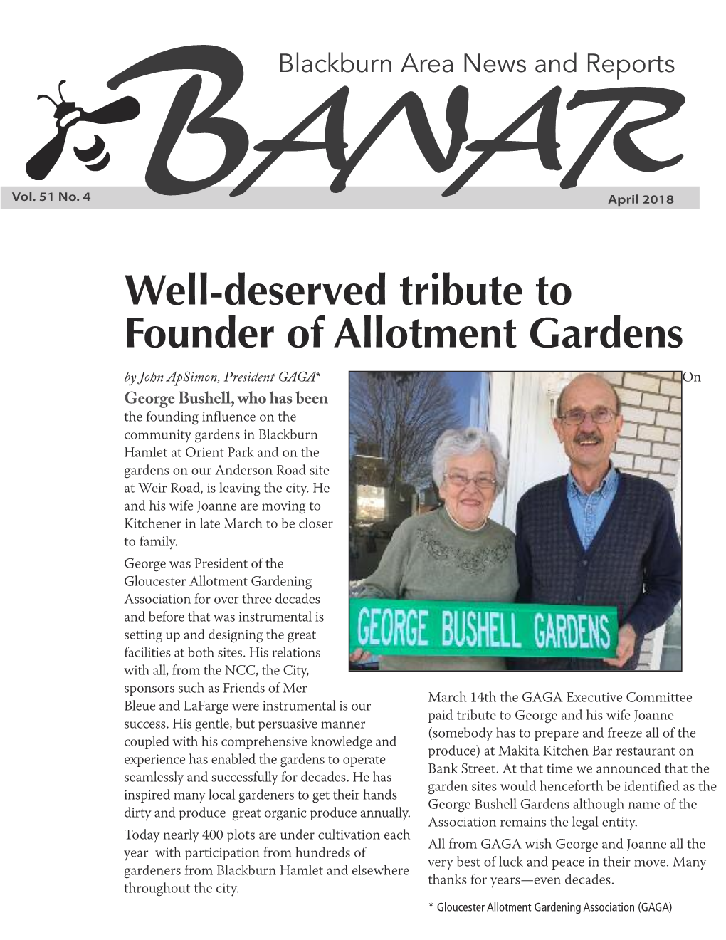 Well-Deserved Tribute to Founder of Allotment Gardens