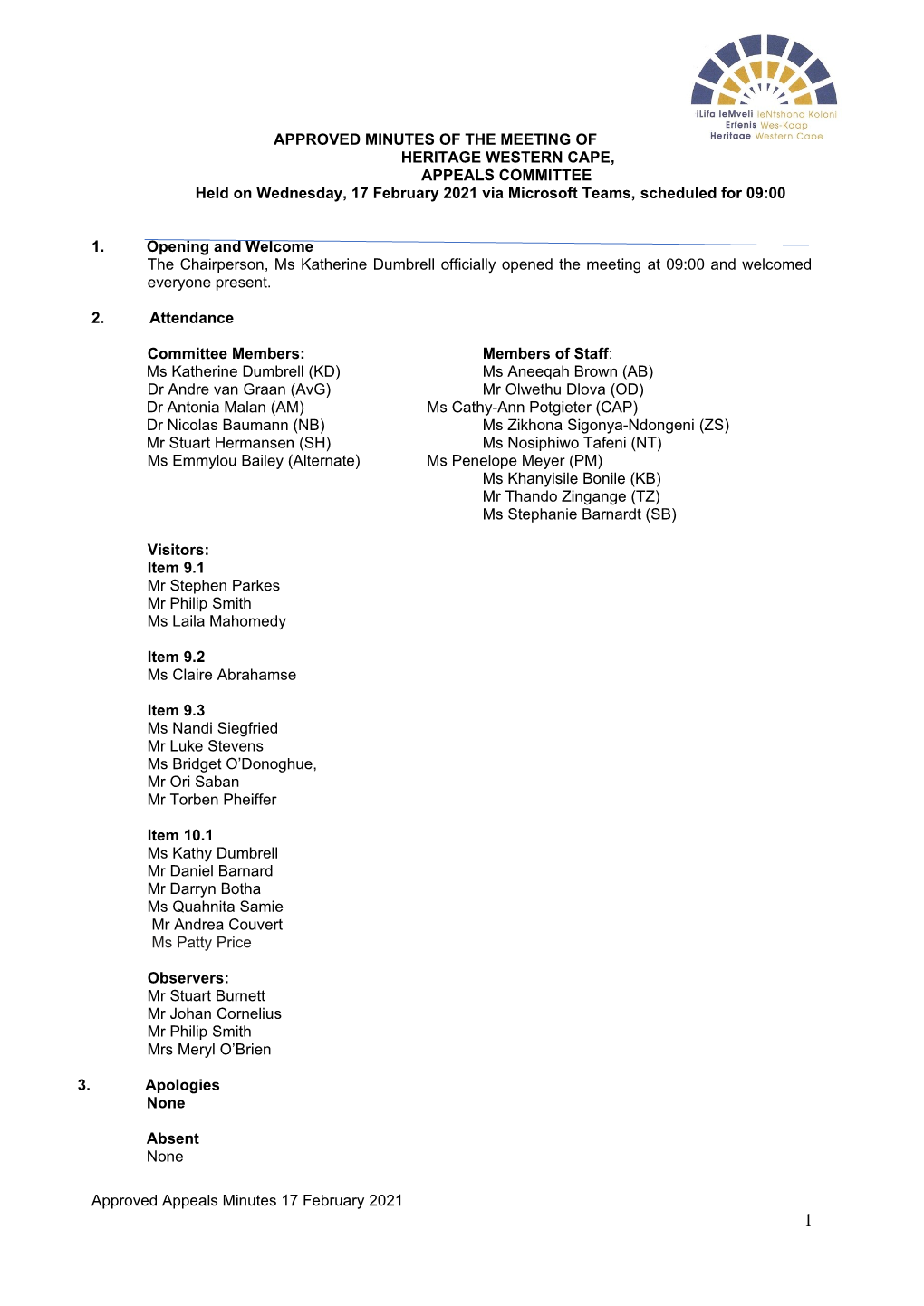 Approved Appeals Minutes 17 February 2021 1 4