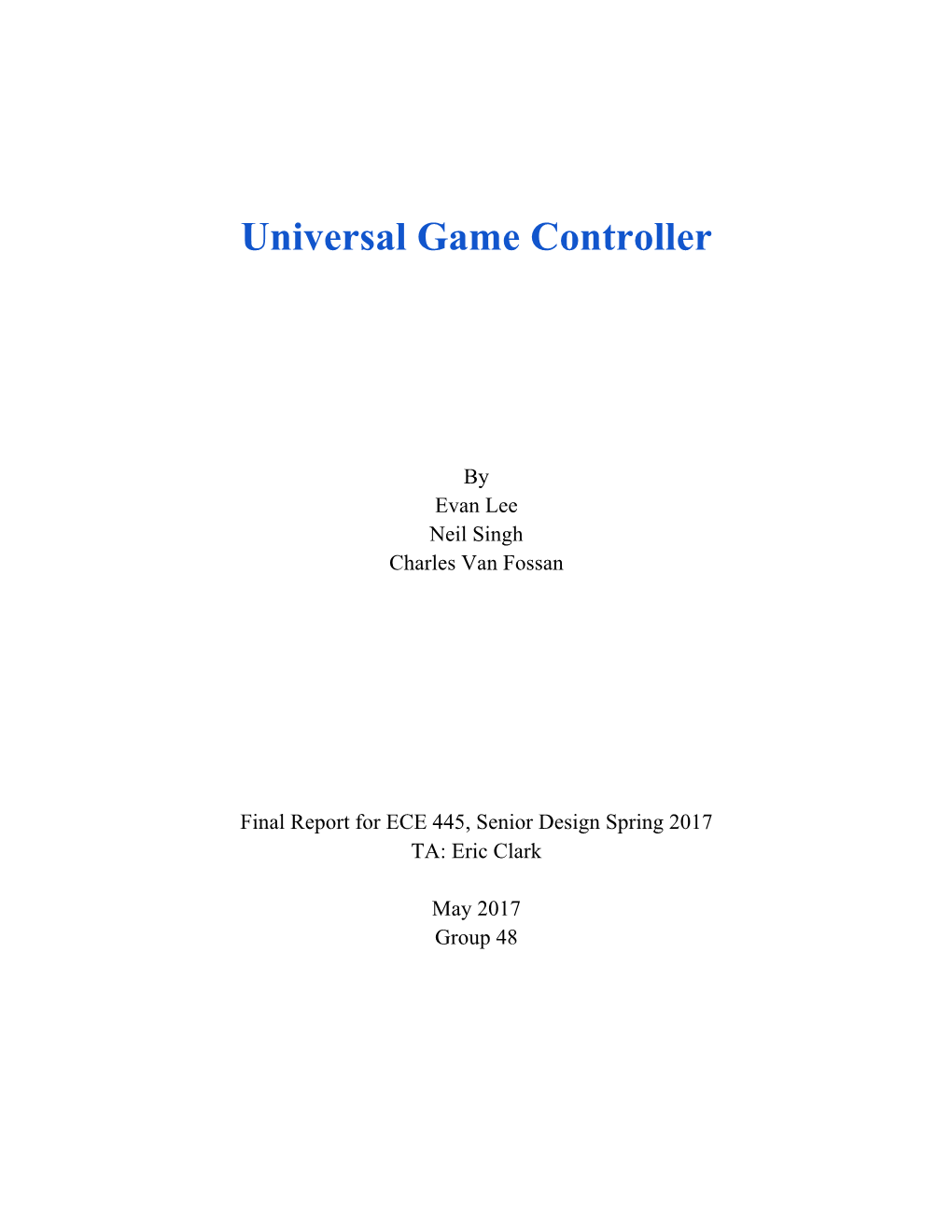 Universal Game Controller